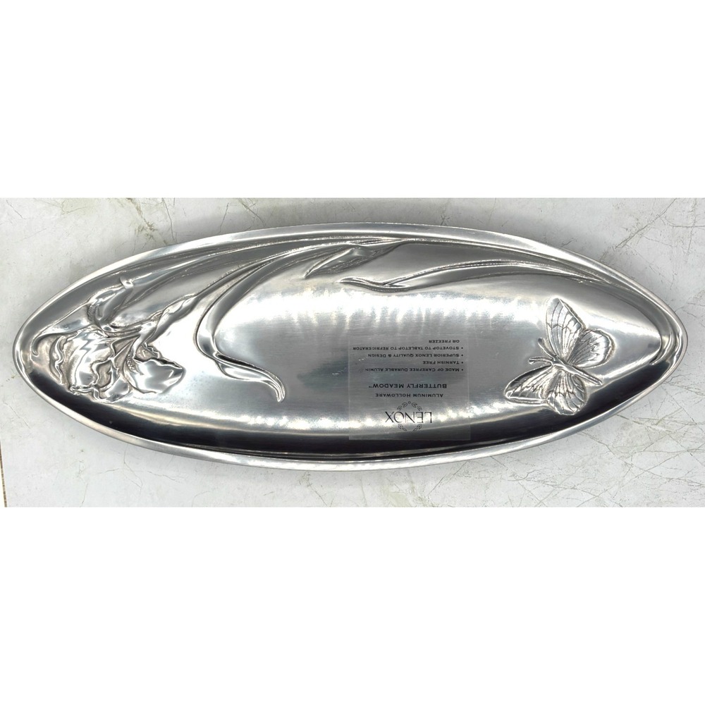 Lenox Aluminum Holloware Butterfly Meadow Serving Bread Tray Platter Serveware‎